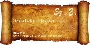 Széplaki Etelka névjegykártya
